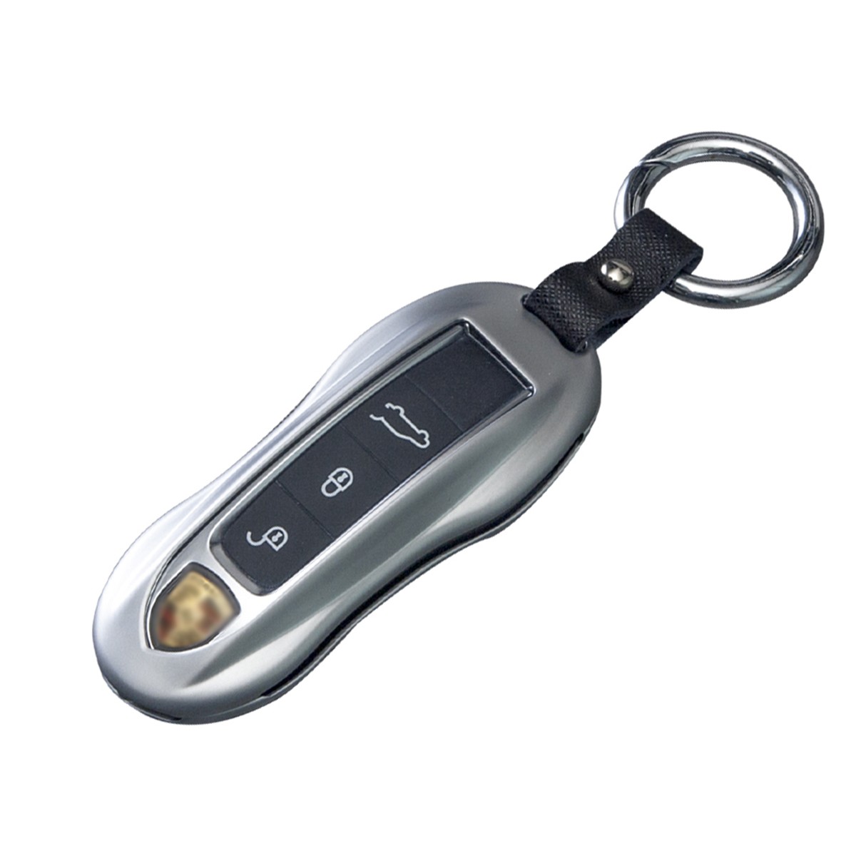 Zinc Alloy Key Fob Cover Carbon Fiber Laser For Porsche 911 Macan 718
