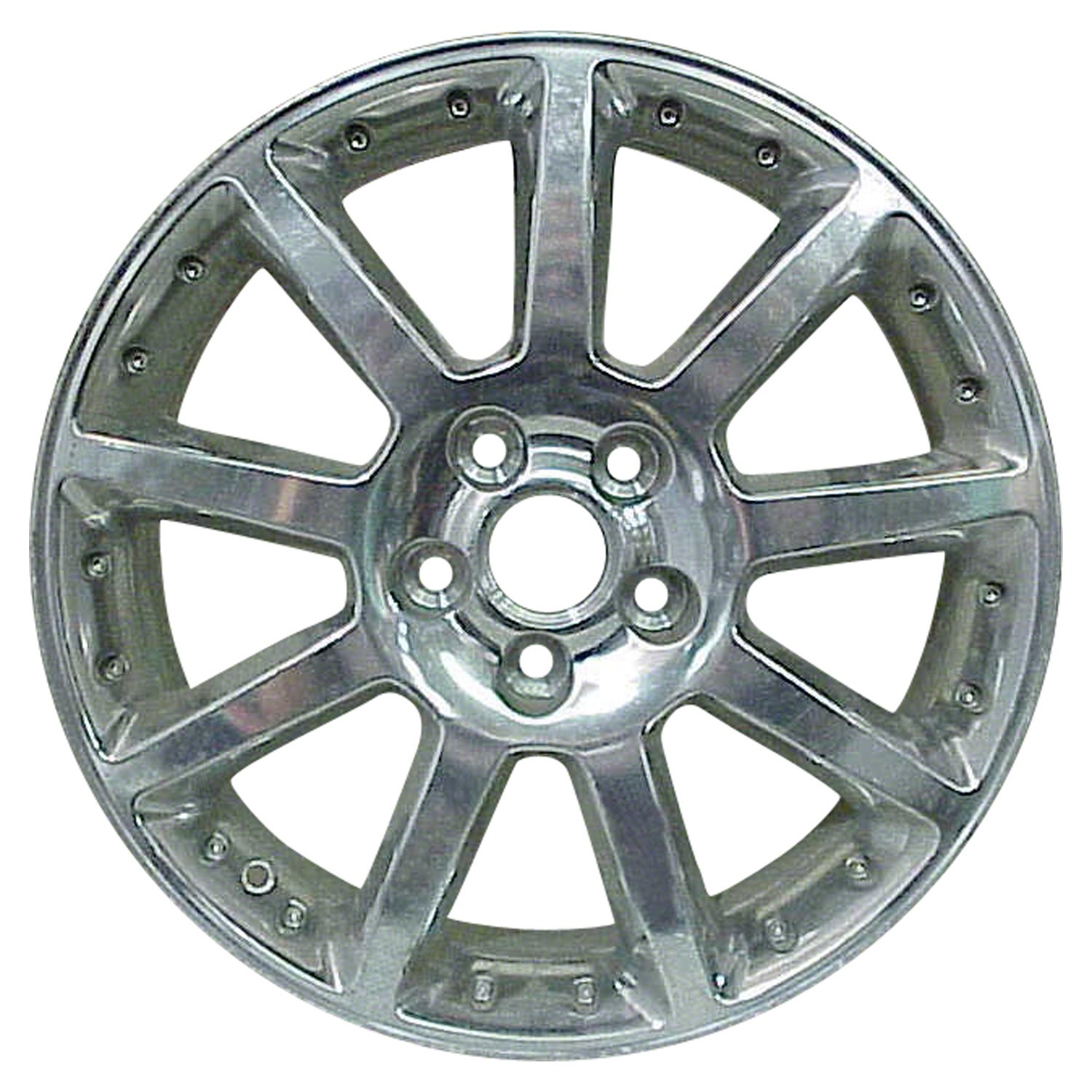 Metallic Bright Polished 9 Spoke 18 x 8 Used Wheel
