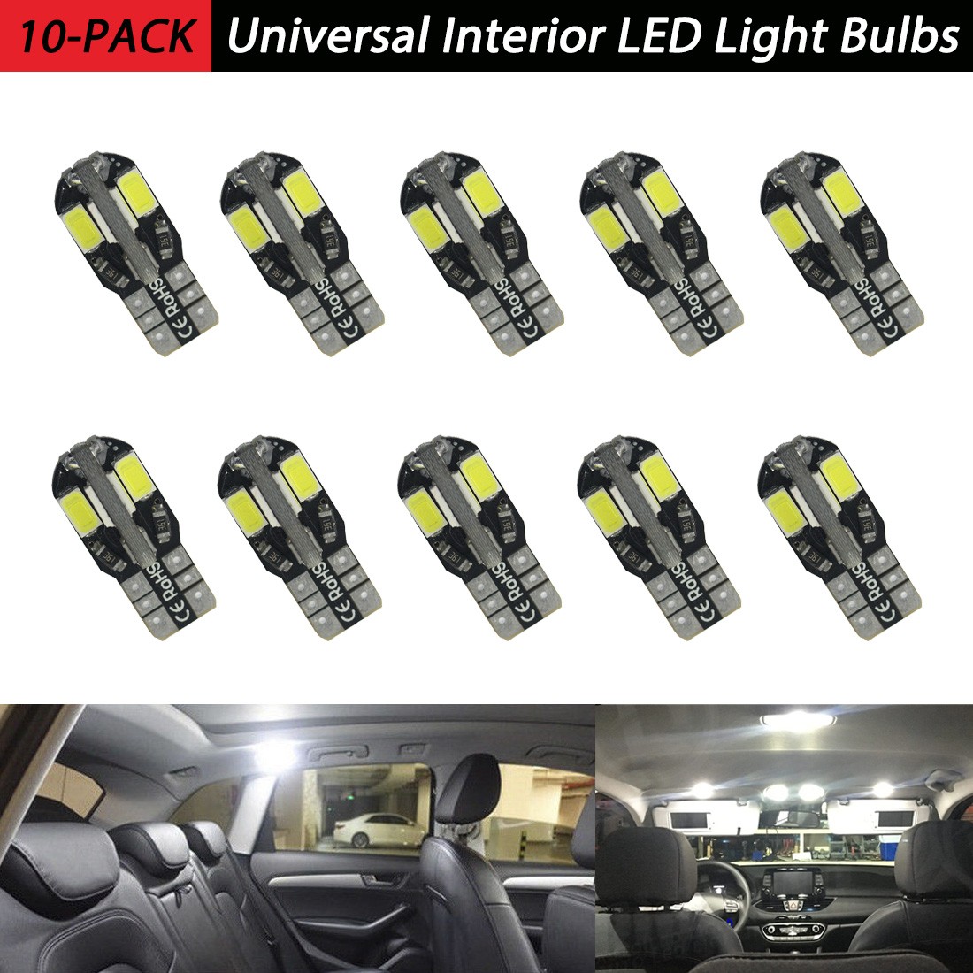 10PCS 24SMD T10 194 168 LED interior light Bulb Super Bright Canbus Xenon White