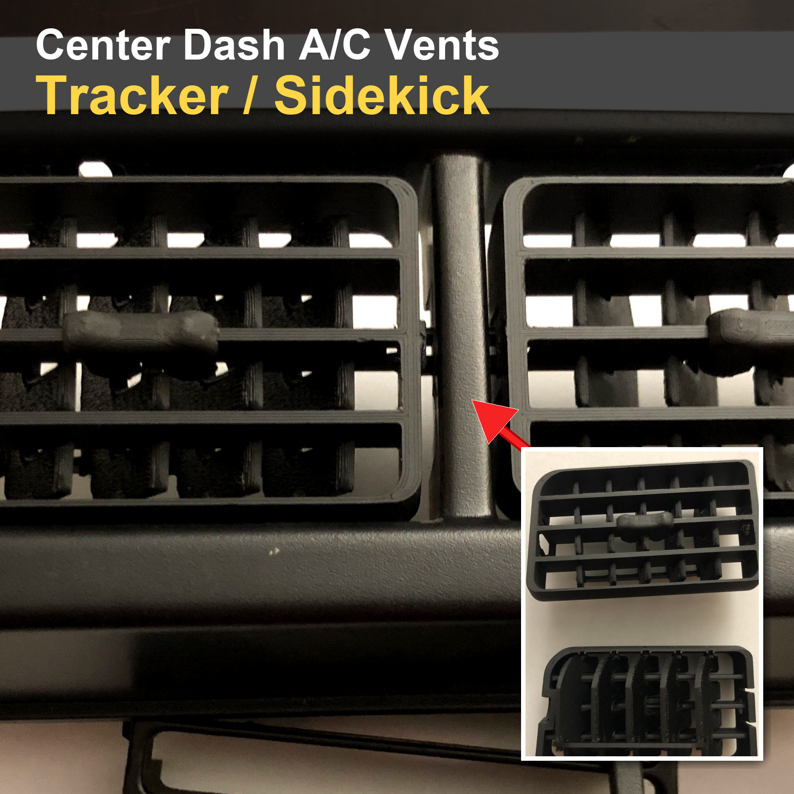 2x Geo Tracker Suzuki Sidekick Vitara Center Dash AC Air Vents 1989-1995