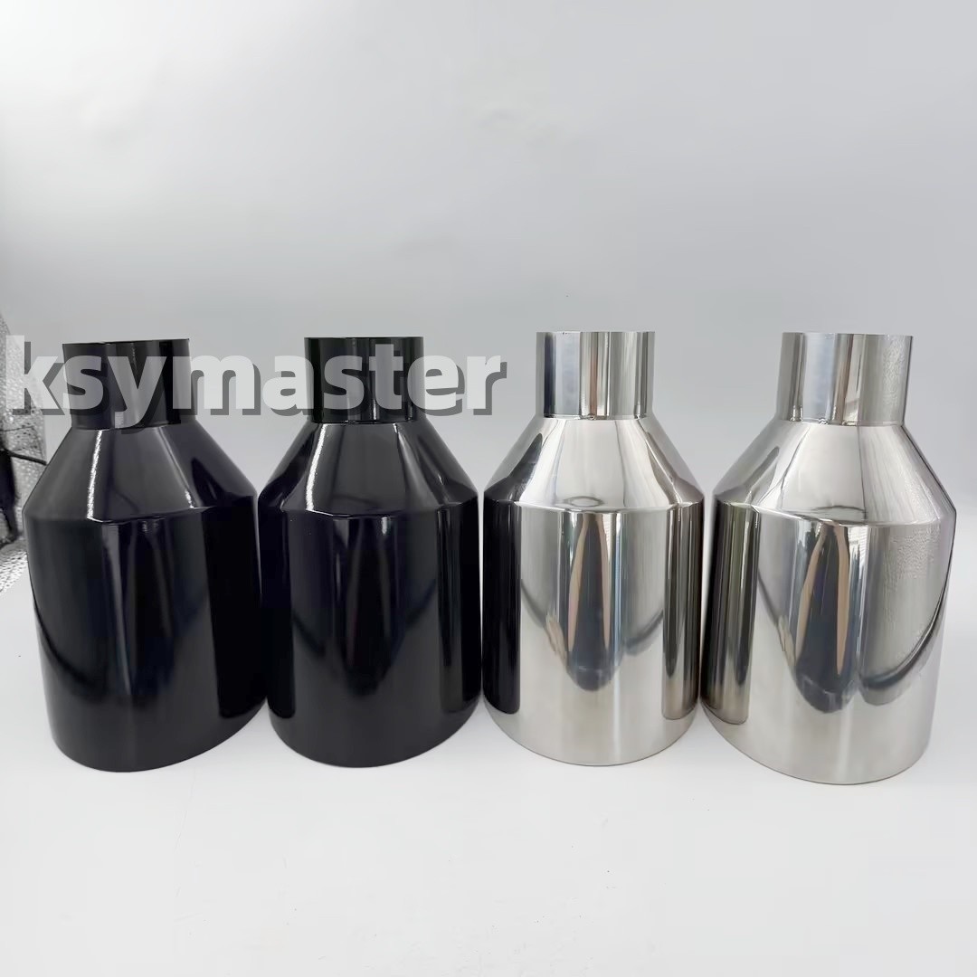5″ Big Exhaust Tip Pair Dodge RT SRT RAM 2.5″ Inlet Angle Cut Double Wall Black