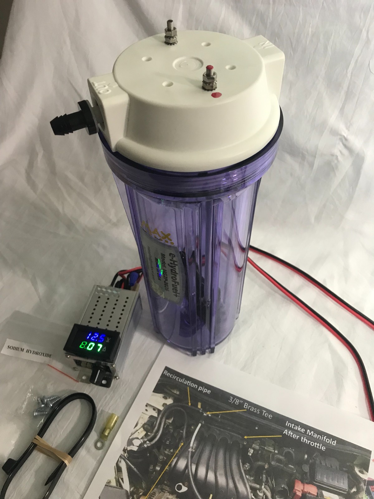 Water base H GENERATOR,  increase 9 MPG ,  gasoline engines,  SS plate