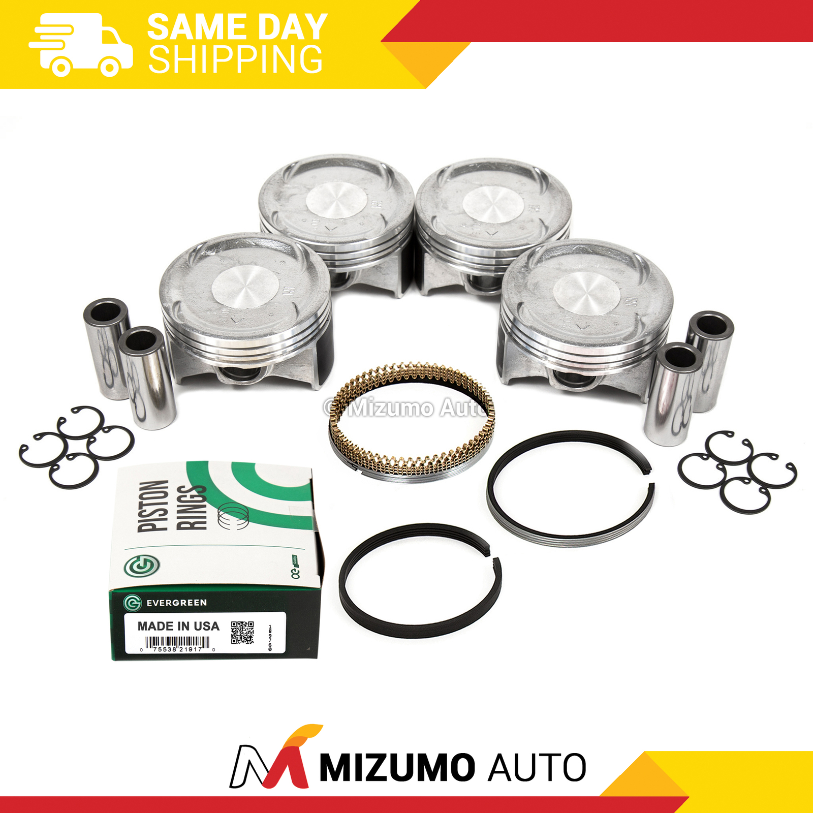 Pistons w/ Rings fit 02-06 Honda CR-V 2.4L DOHC 16V K24A