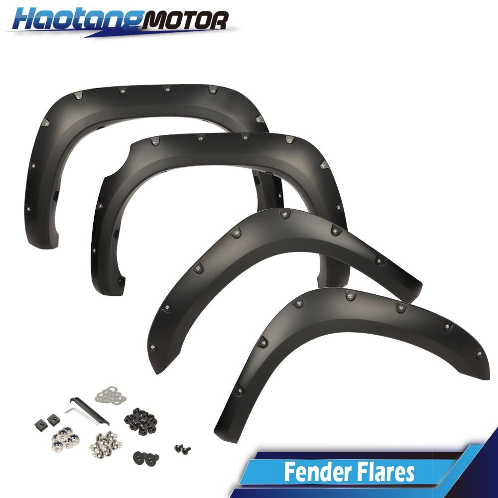 [4PCS]FITS 2007-13 TOYOTA TUNDRA TEXTURE POCKET-RIVETED WHEEL FENDER FLARE COVER