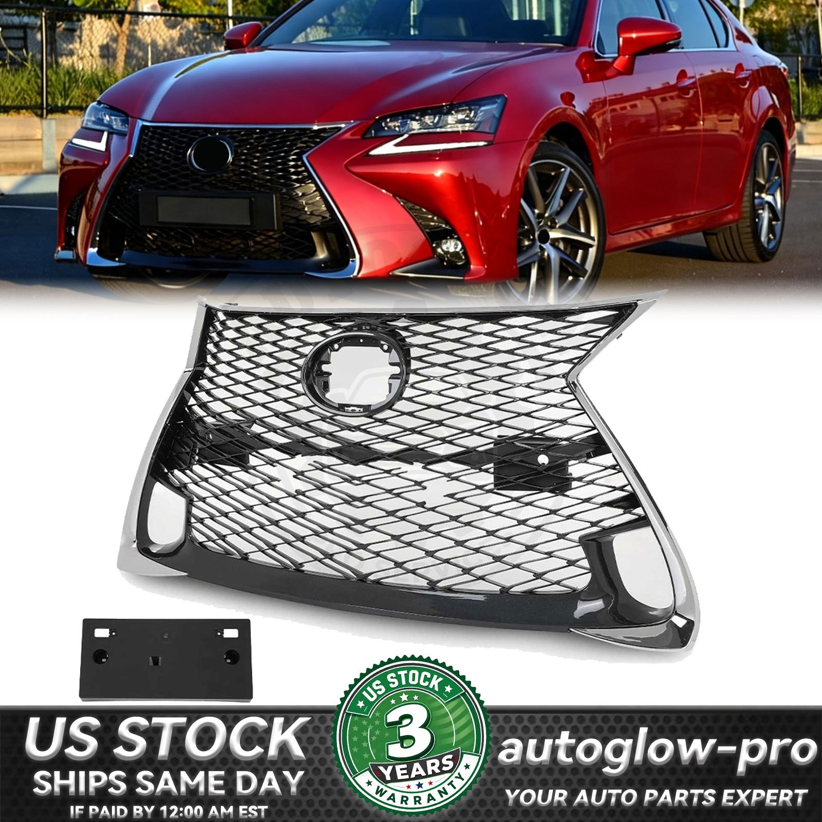 For 2016-2017 Lexus GS200t 2016-2018 GS450h 2016-2020 GS350 Front Bumper Grille
