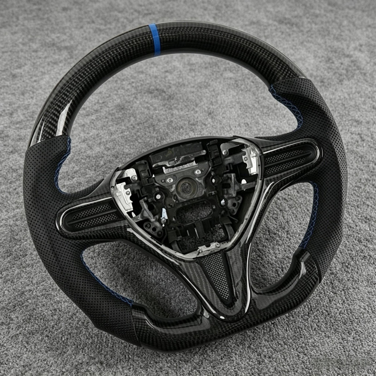 Alcantara & Real Carbon Fiber Steering Wheel For Honda Fit 2009-2014 Base GE8