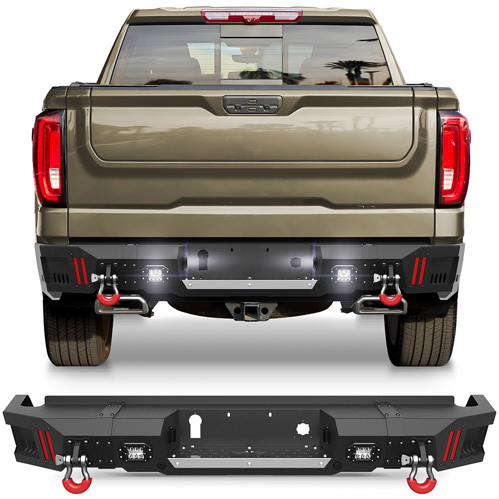 For Chevy Silverado/GMC Sierra 1500 2019-2026 Rear Step Bumper w/Sensor Holes