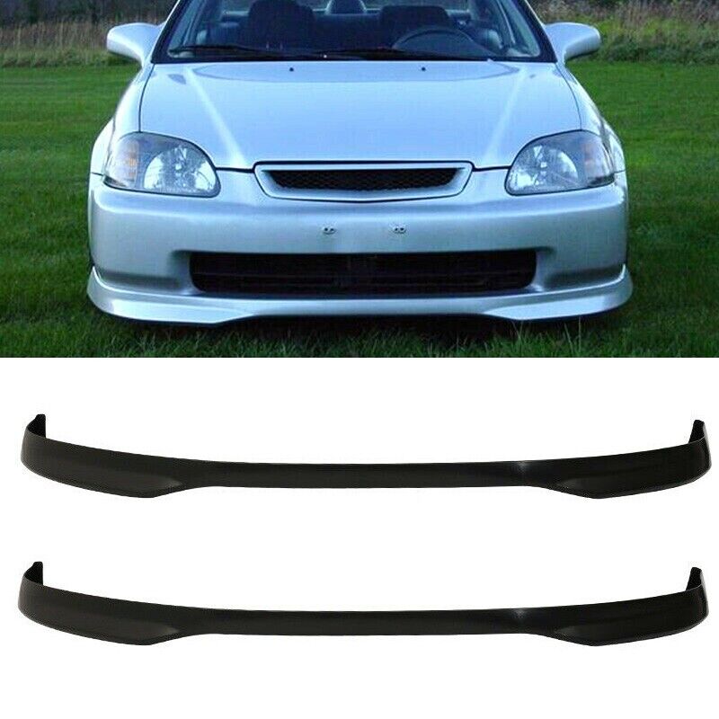 2 X FOR 99-00 Honda Civic 2DR 3DR 4DR PU Type-R Style Front Bumper Lip 