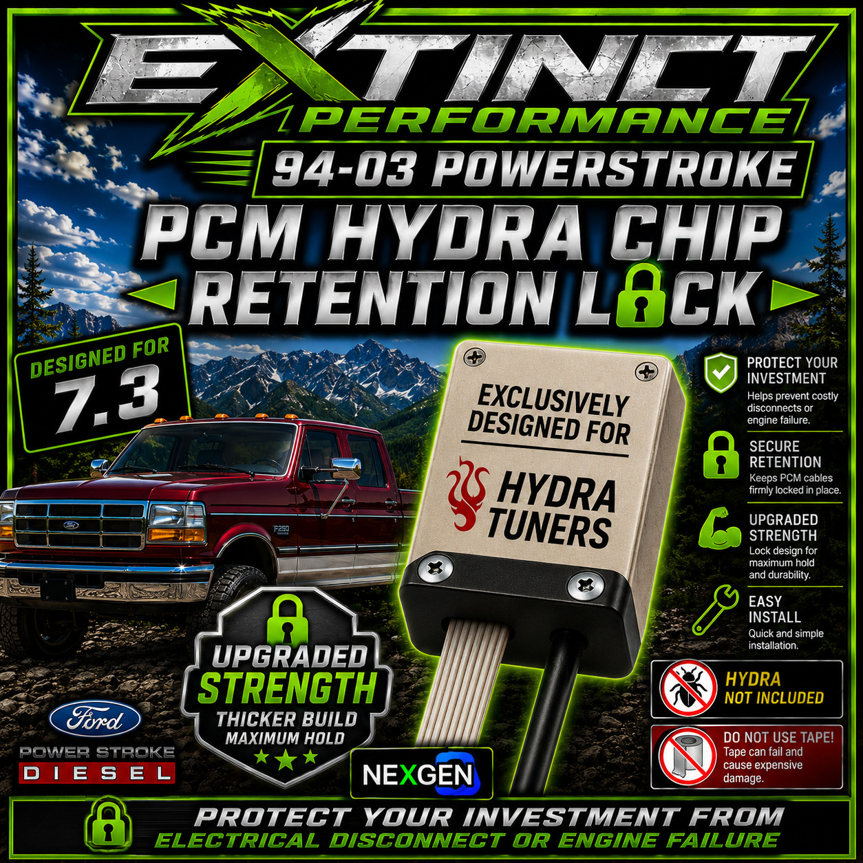 1994-2003 Ford 7.3 Power Stroke Hydra Chip PCM Retention Lock