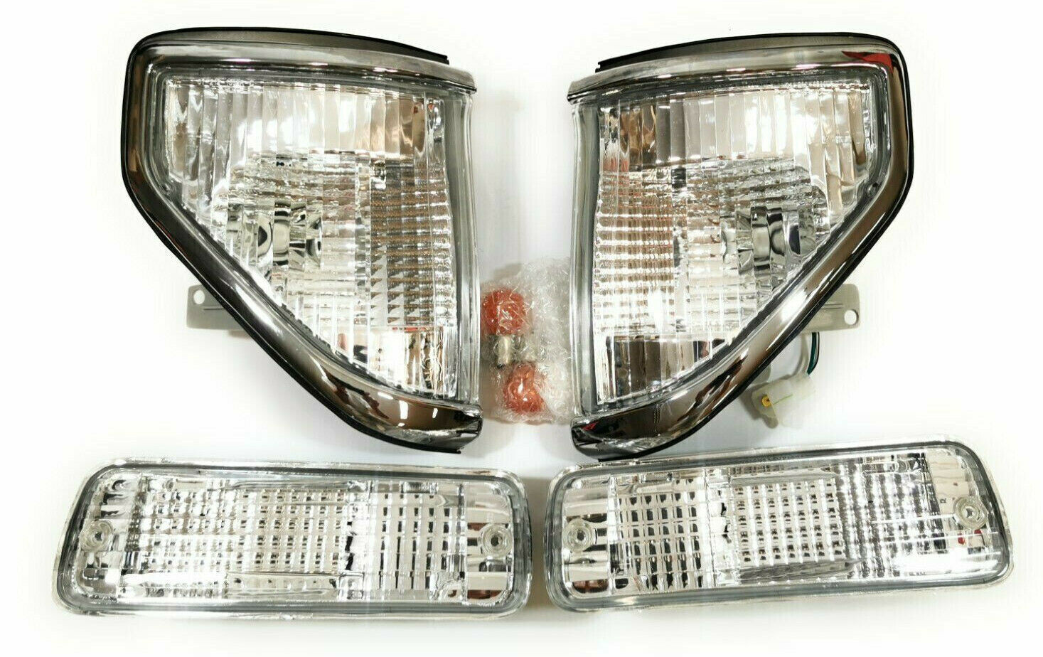 4pc Chrome Corner & Signal Lights Set for Toyota Land Cruiser RJ77 LJ72 1990-199 4pc Chrome Corner & Signal Lights Set for Toyota Land Cruiser RJ77 LJ72 1990-199