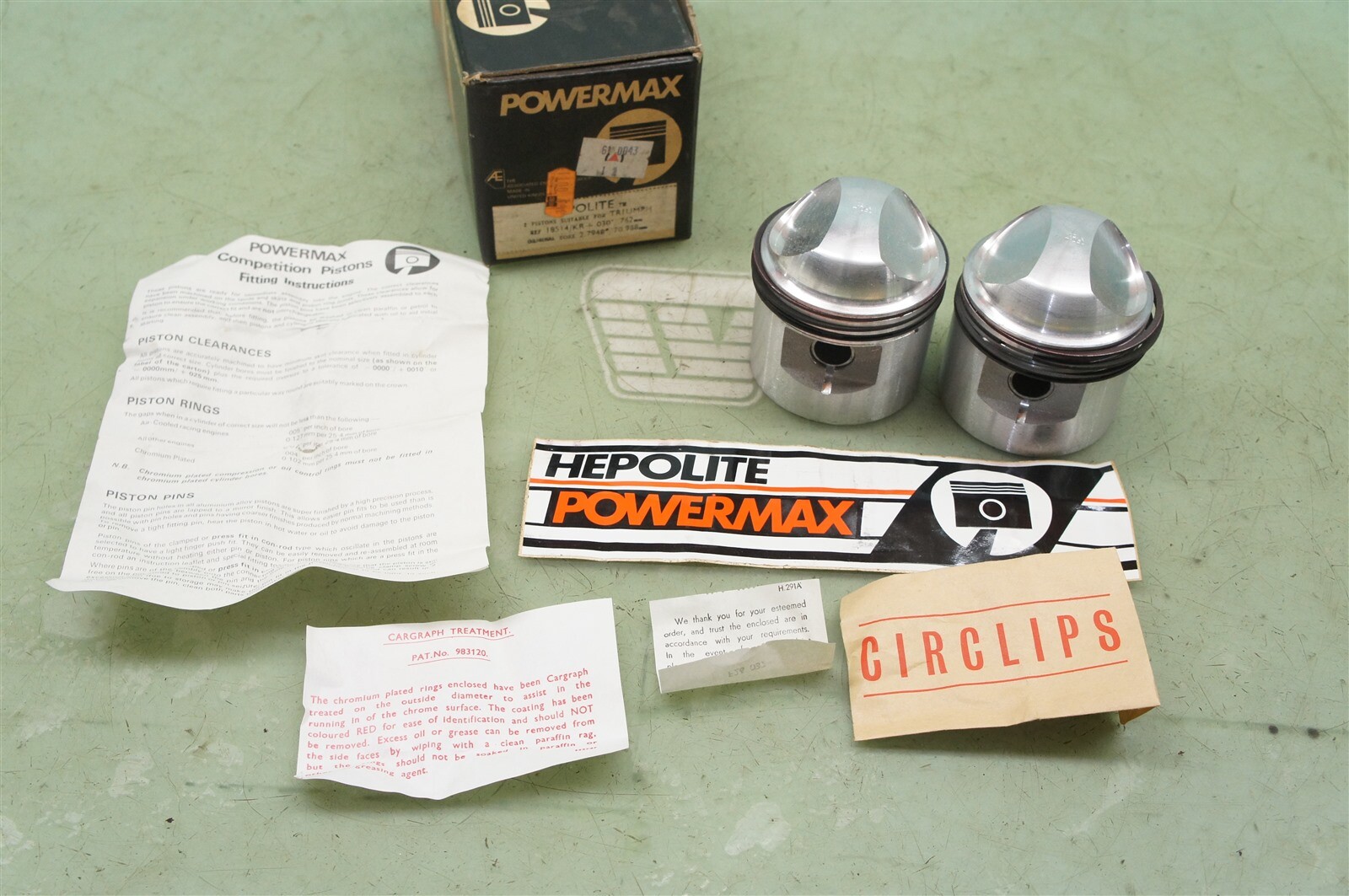 Hepolite NOS 18514/KR .030 Piston PISTONS Triumph 650 T120R TR6R TR6C TR6 