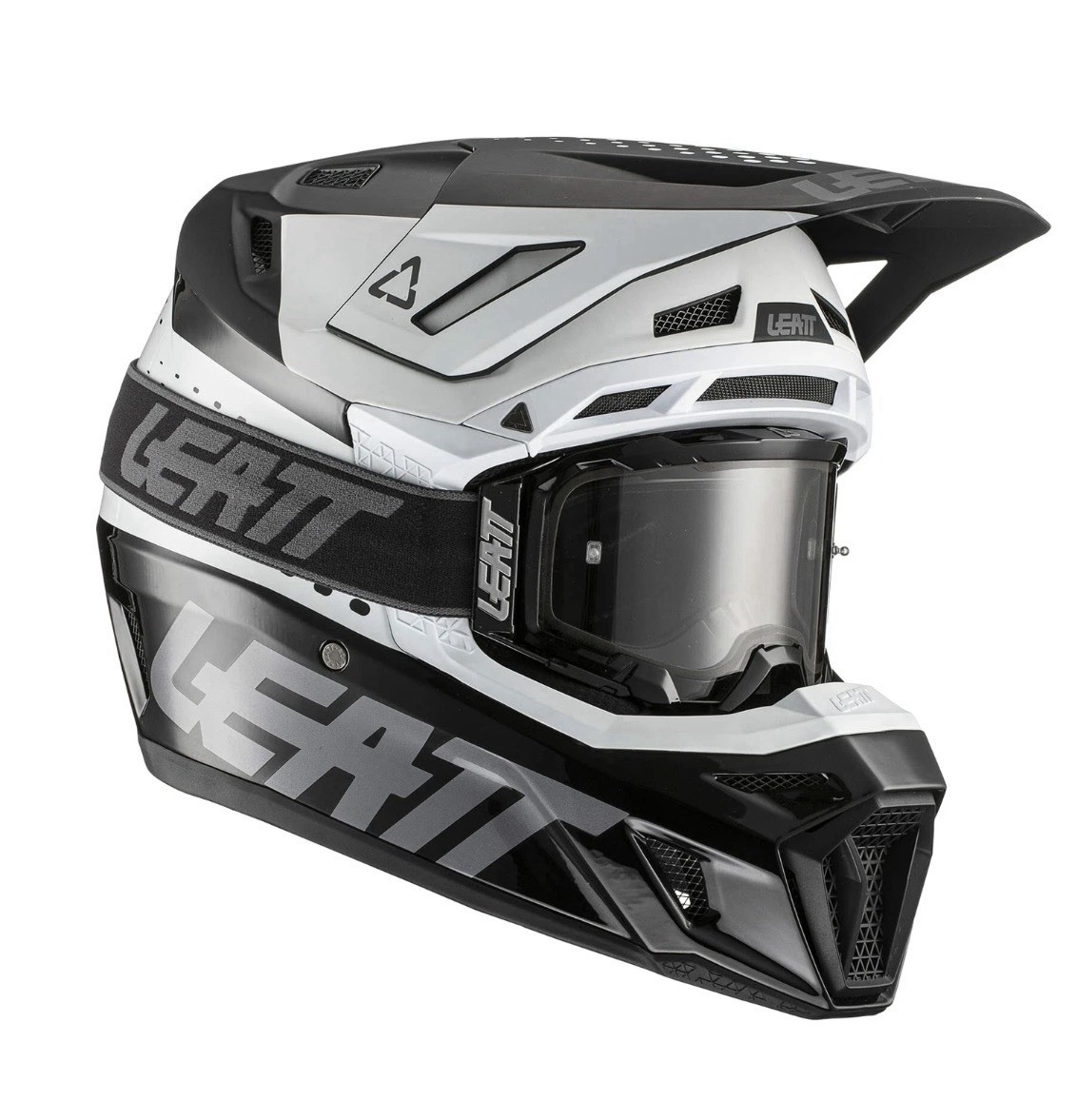 Brand New LEATT HELMET KIT MOTO 8.5 V22 - BLACK/WHITE Adult XL Brand New LEATT HELMET KIT MOTO 8.5 V22 - BLACK/WHITE Adult XL
