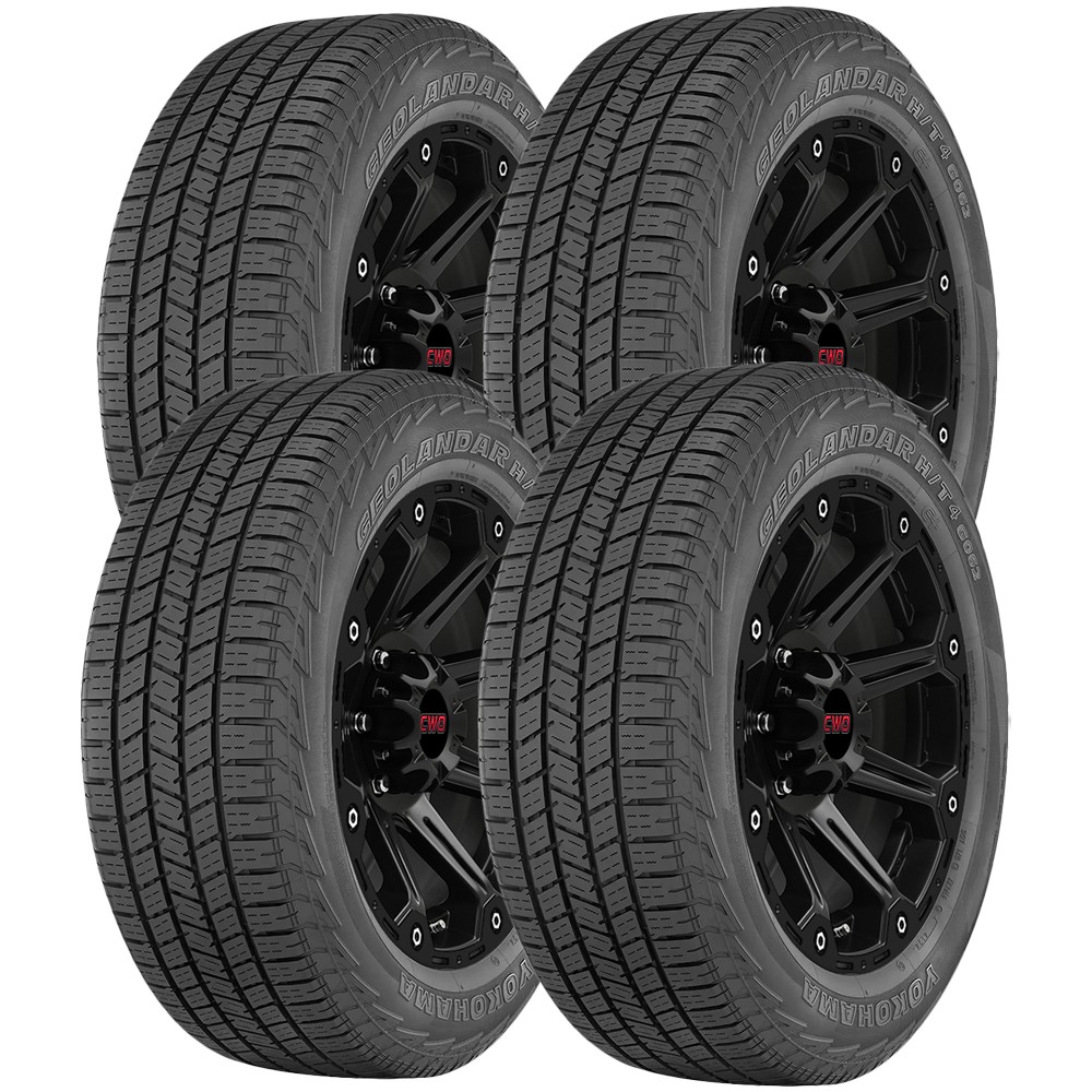 (QTY 4) 245/60R20 Yokohama Geolandar H/T4 107H SL Black Wall Tires (QTY 4) 245/60R20 Yokohama Geolandar H/T4 107H SL Black Wall Tires