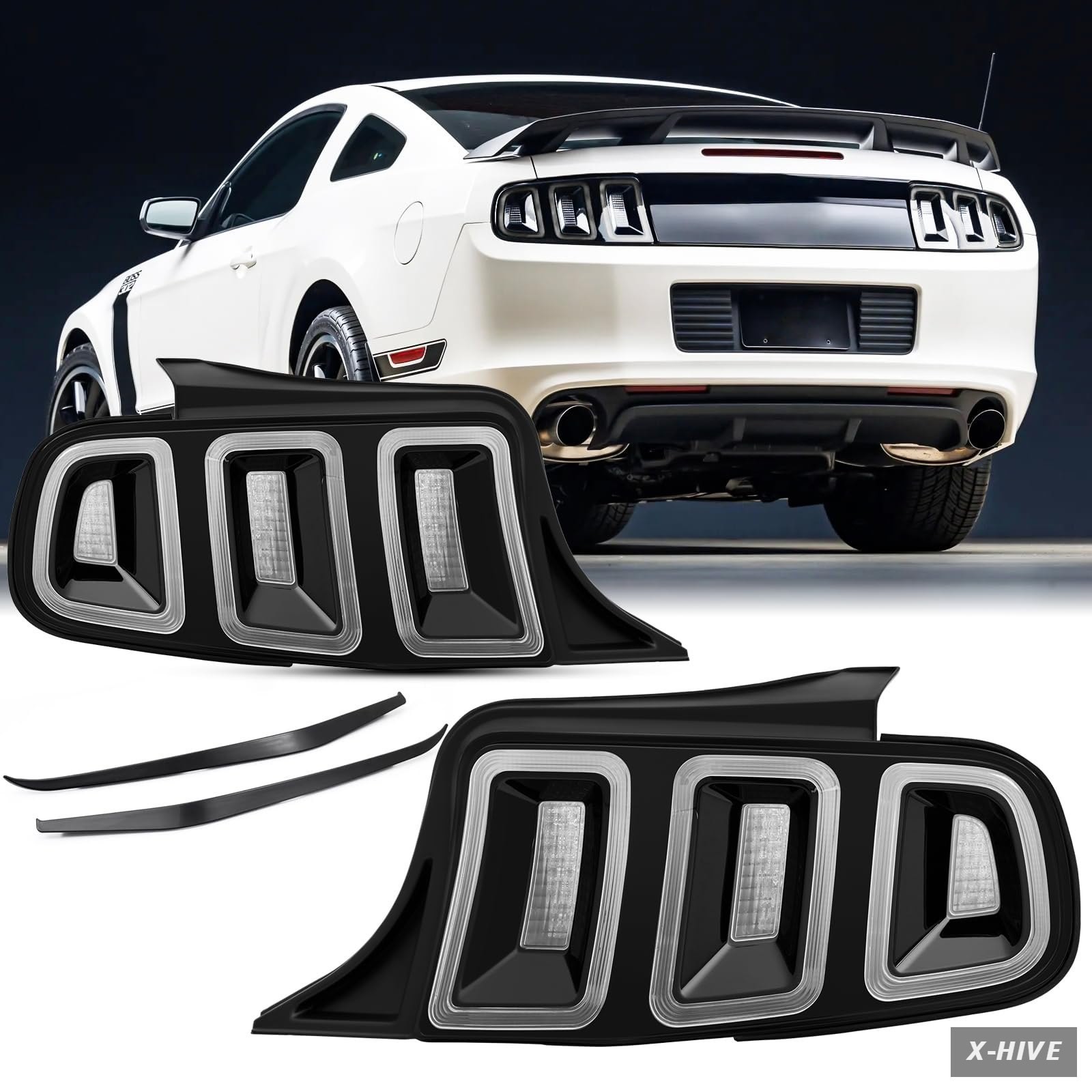 Led Tail Lights Rear Lamp Assembly Compatible with 2010-2014 Ford Mustang,Fo