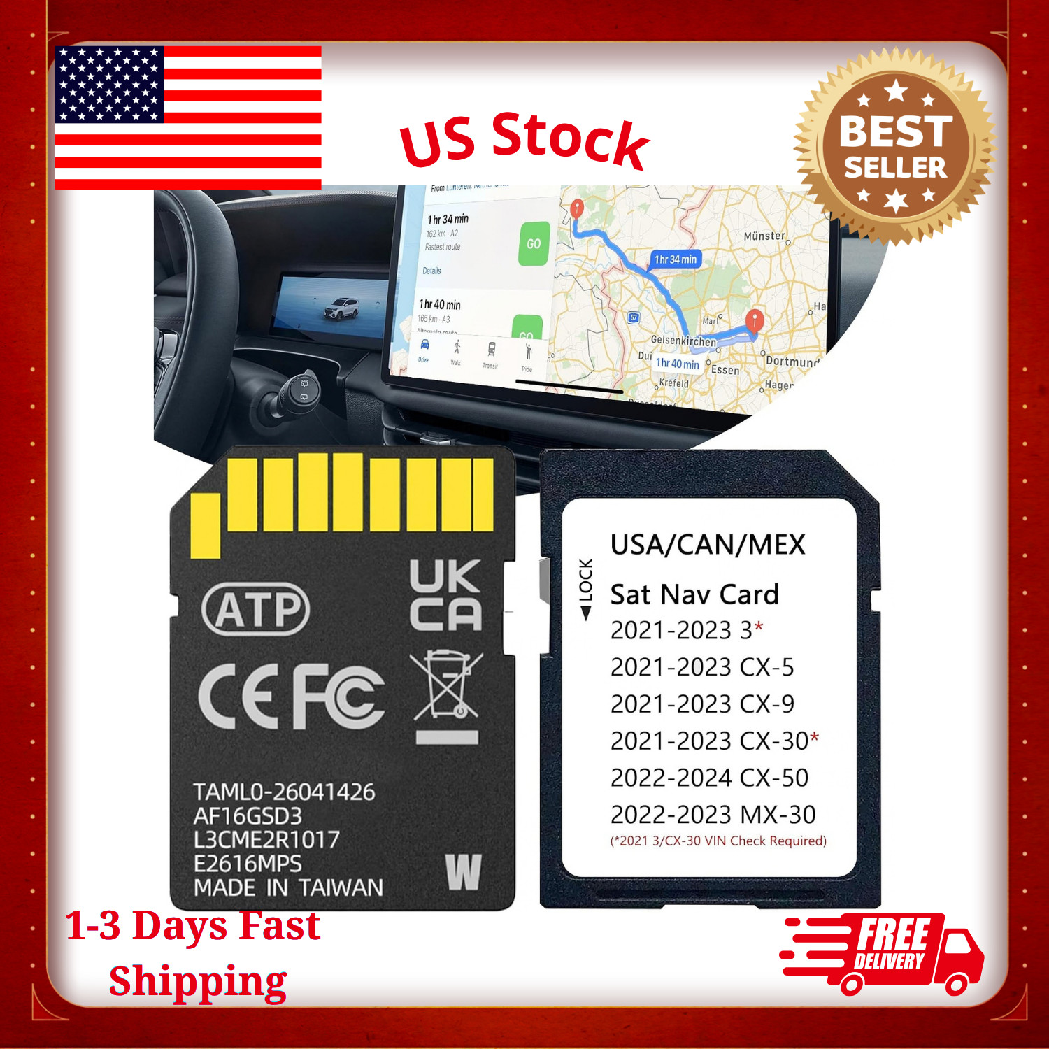 Mazda Navigation SD Card TD2K66EZ1B for CX-5 CX-9 CX-30 CX-50 MX-30 2021-2023...