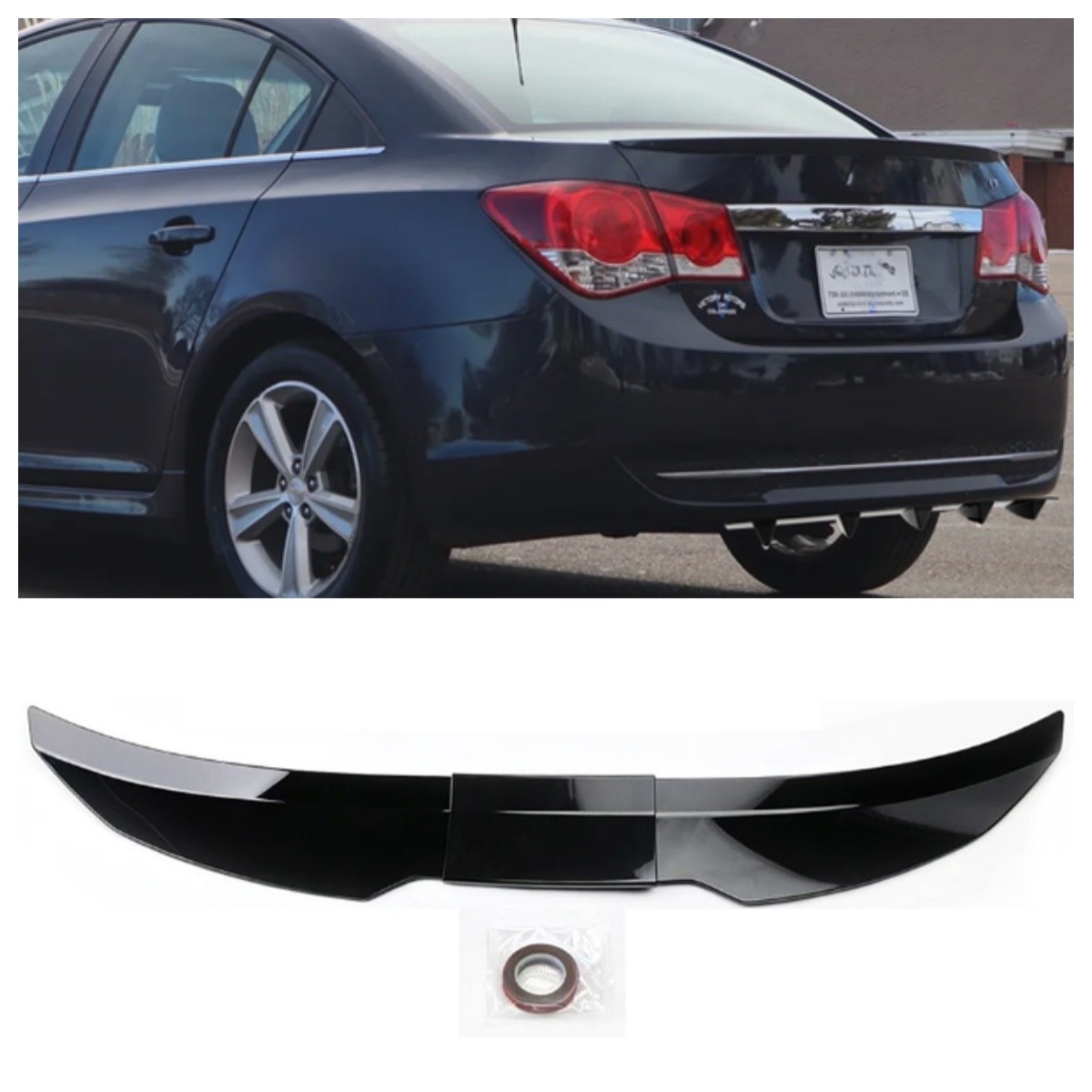 Glossy Black Car Rear Trunk Spoiler 46–50” Car Boot Wing For Chevrolet Cruze