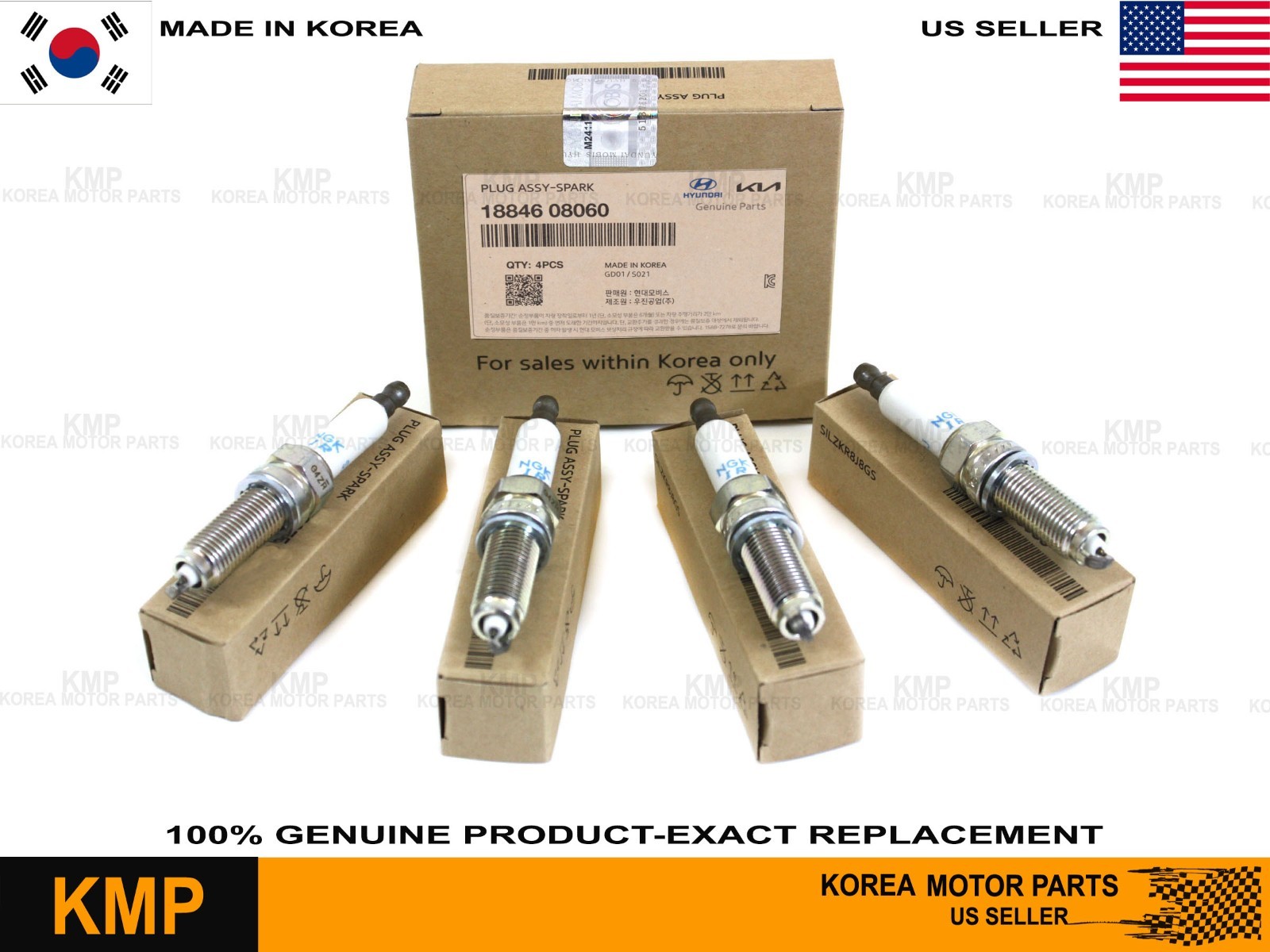 Genuine⭐ 4x Spark Plug for 13-15 Veloster 14-16 Forte5 Koup 1.6 Turbo 18846-0806 Genuine⭐ 4x Spark Plug for 13-15 Veloster 14-16 Forte5 Koup 1.6 Turbo 18846-0806