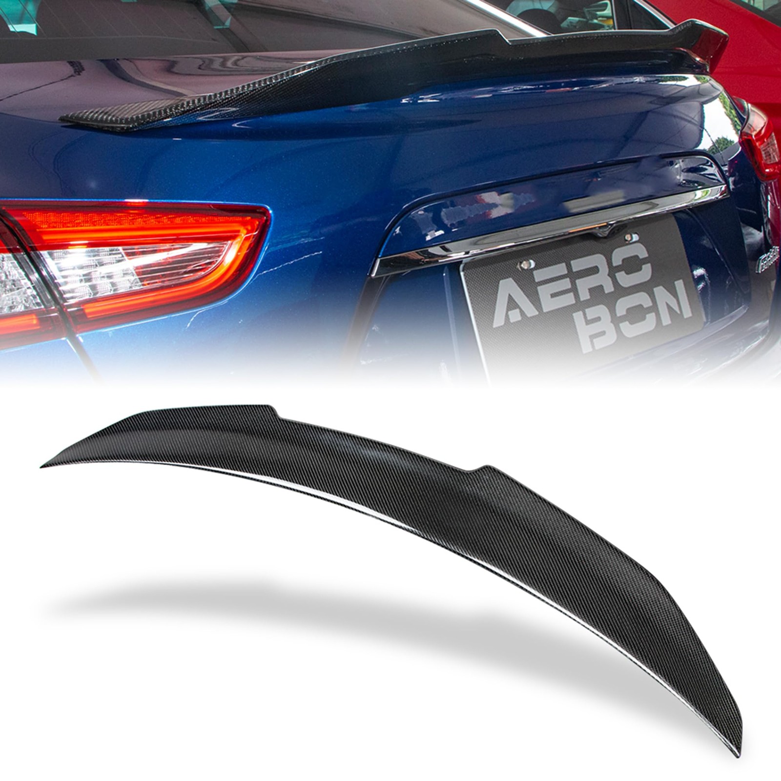 Real Carbon Fiber Trunk Spoiler for 2014-2024 Maserati Ghibli Sedan