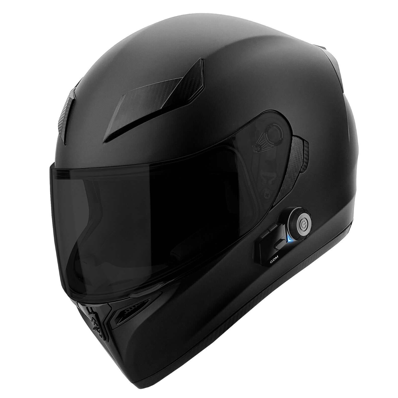 NWT Bluetooth Motorcycle Helmet GDM GHOST Supersonic Full Face Matte Black