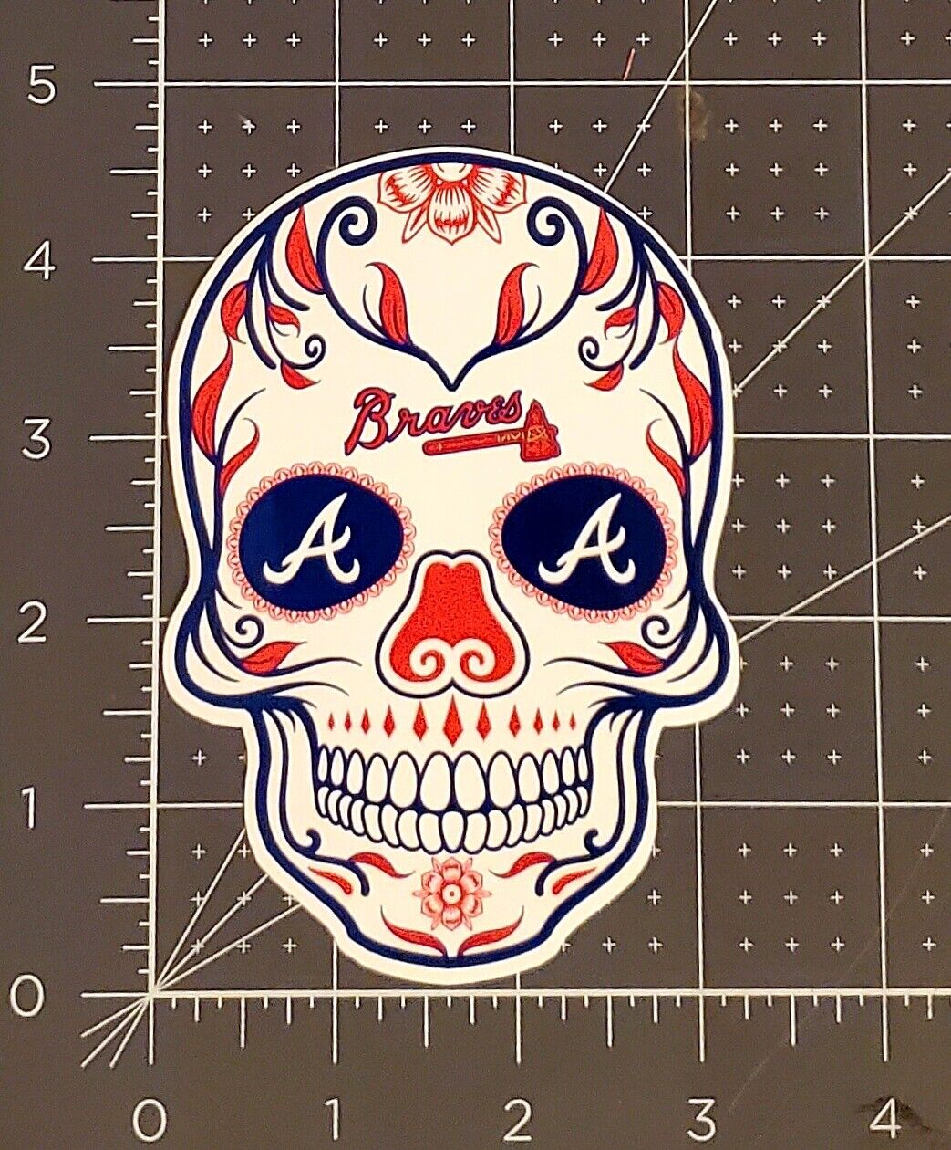 2021 World Series Champions Atlanta Braves Sugar Skull Vinyl Sticker 3.25