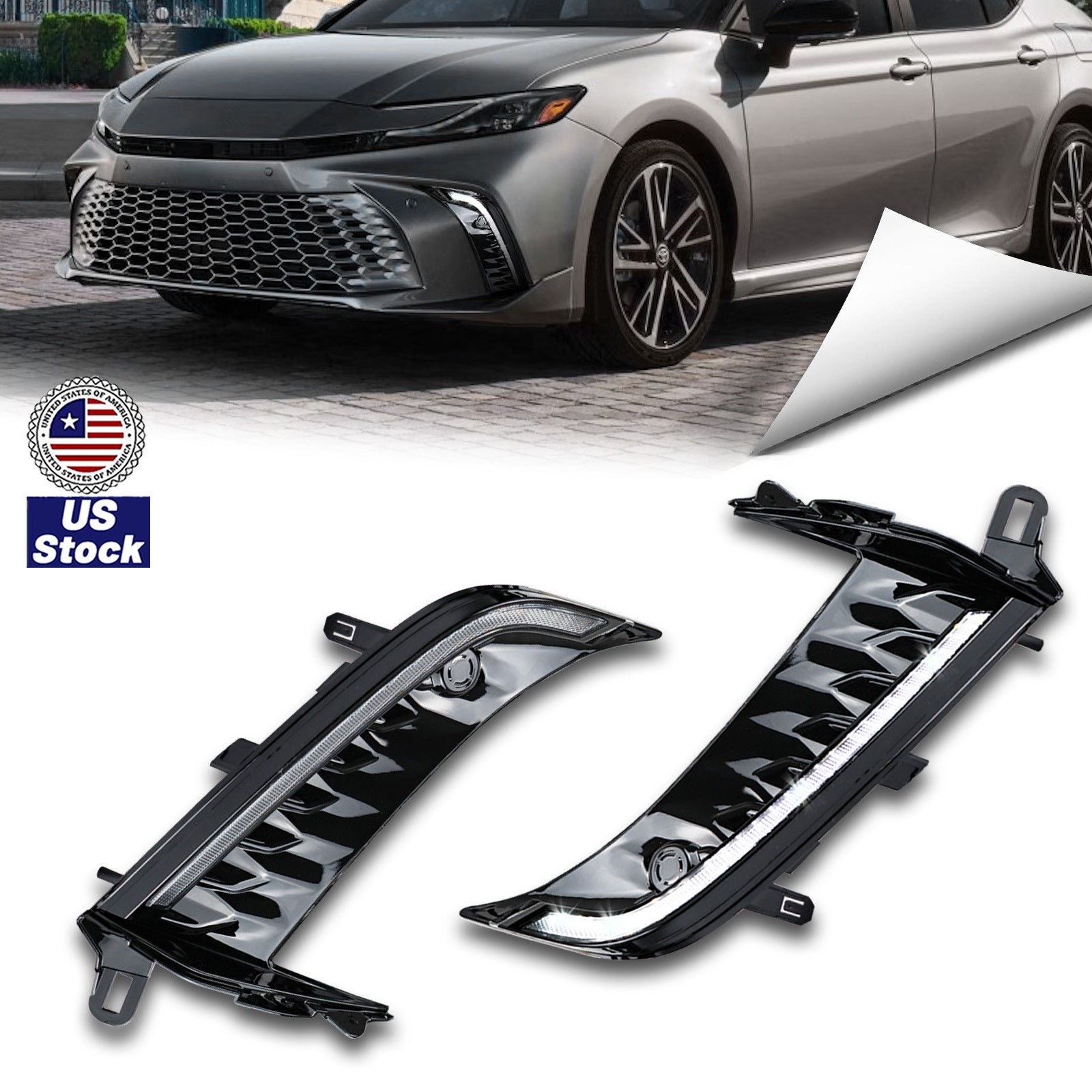 LED Front Daytime Running Light Fog Turn Signal DRL For Toyota Camry 2025 SE XSE