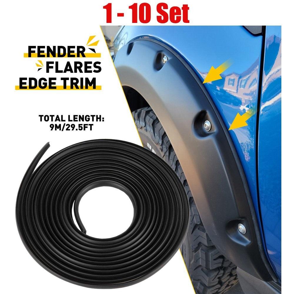 FENDER FLARE 9m REPLACEMENT TRIM EDGE 1-10Set for Universal Truck Flexible Wheel