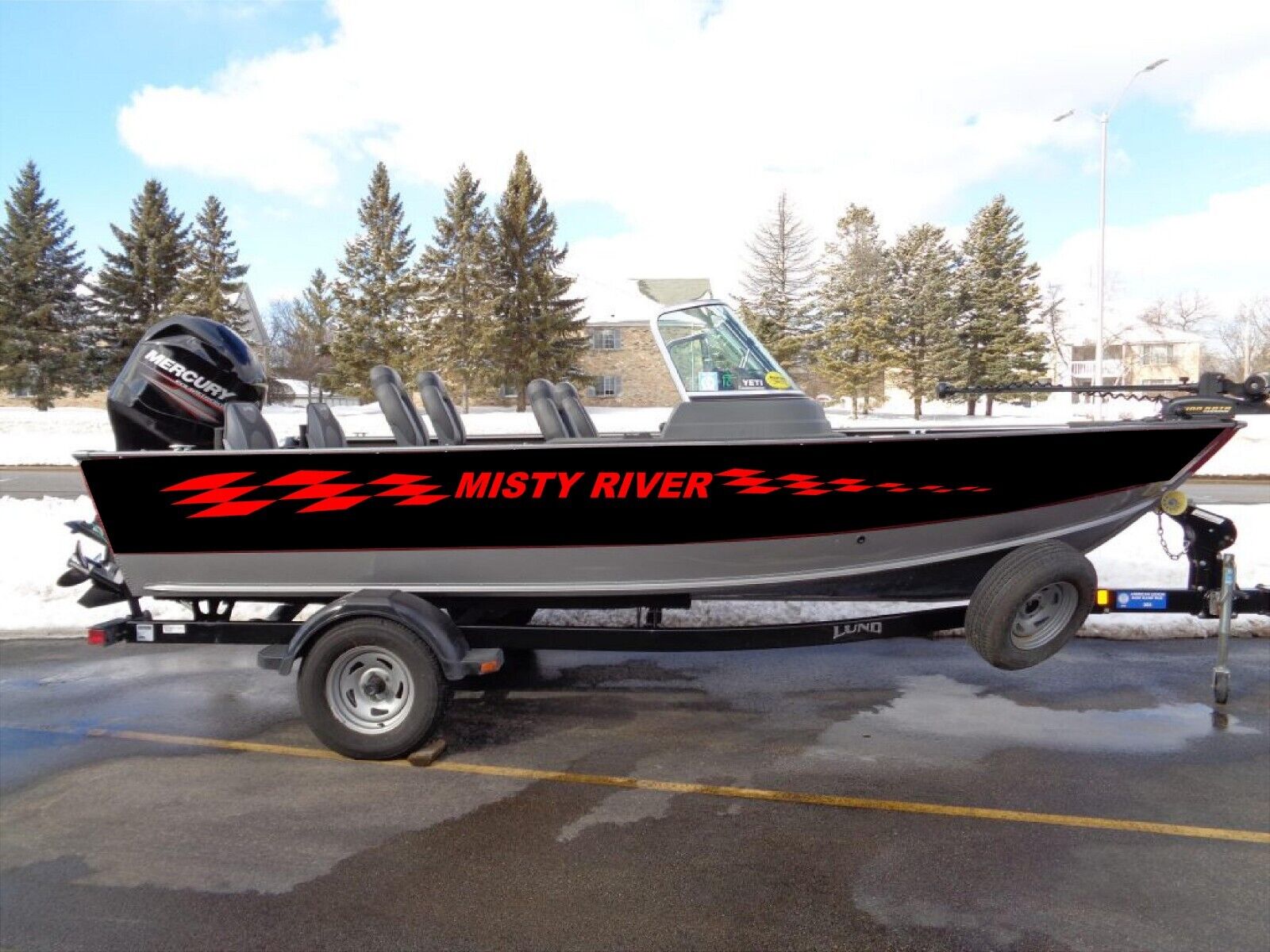 Misty River Checker Custom Boat Graphics
