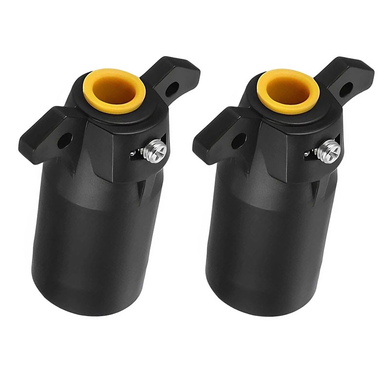 Pair 7 Way Round RV Style Trailer Light Plug Connector Replacement End Blade Euo Pair 7 Way Round RV Style Trailer Light Plug Connector Replacement End Blade Euo
