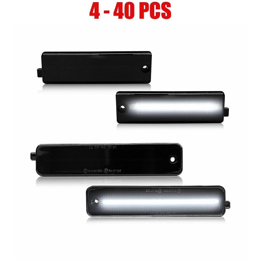 4-40x LED Side Marker Light Assy Smoke White Lamps Fit 98-2002 Pontiac Firebird
