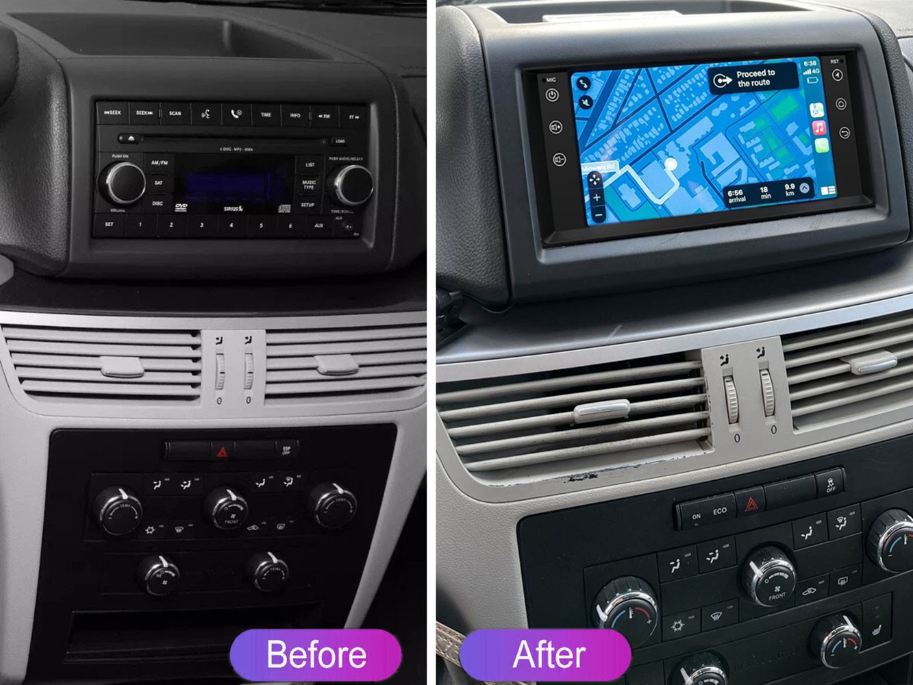 8-Core For VW Routan 2008-2012 Apple CarPlay Android 15 Radio Head Unit GPS WIFI