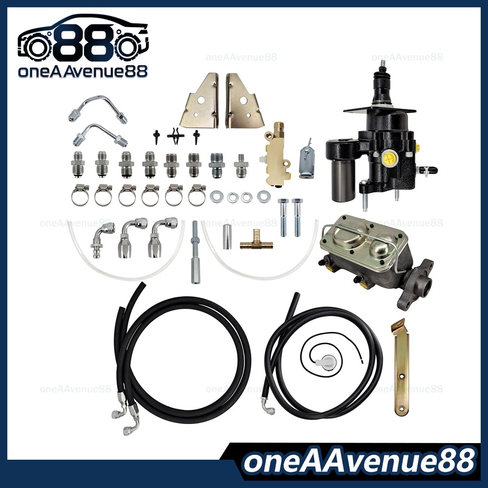 New For 1970-79 Chevy Camaro BLACKOUT Hydro Boost Power Brake Booster Kit+ Hoses
