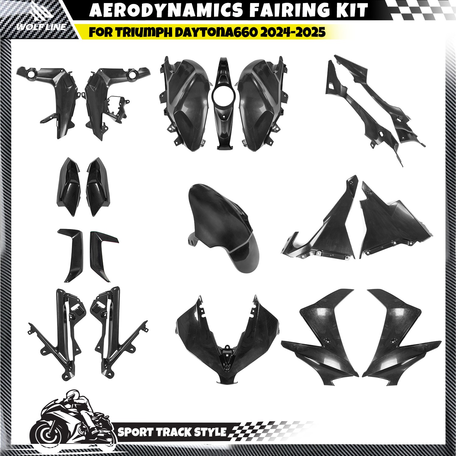 WOLFLINE Fairing Kits For Triumph Daytona660 2024 2025 2026 Unpainted Bodywork