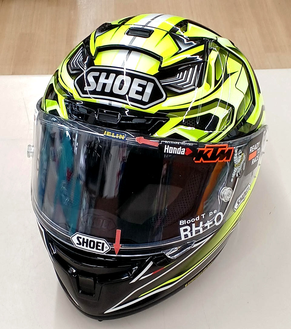SHOEI X-14 X-Fourteen AERODYNE TC-3 Yellow/Black  Size S JDM Asian Fit