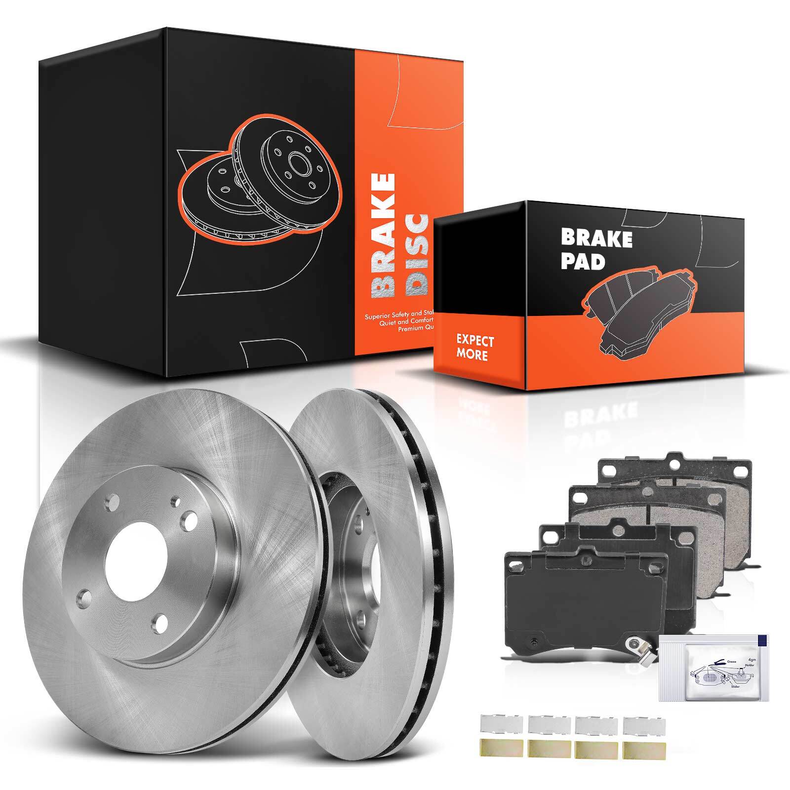 Front Disc Brake Rotor & Ceramic Brake Pads for Ford Escort 1991-2002 Mazda MX-3