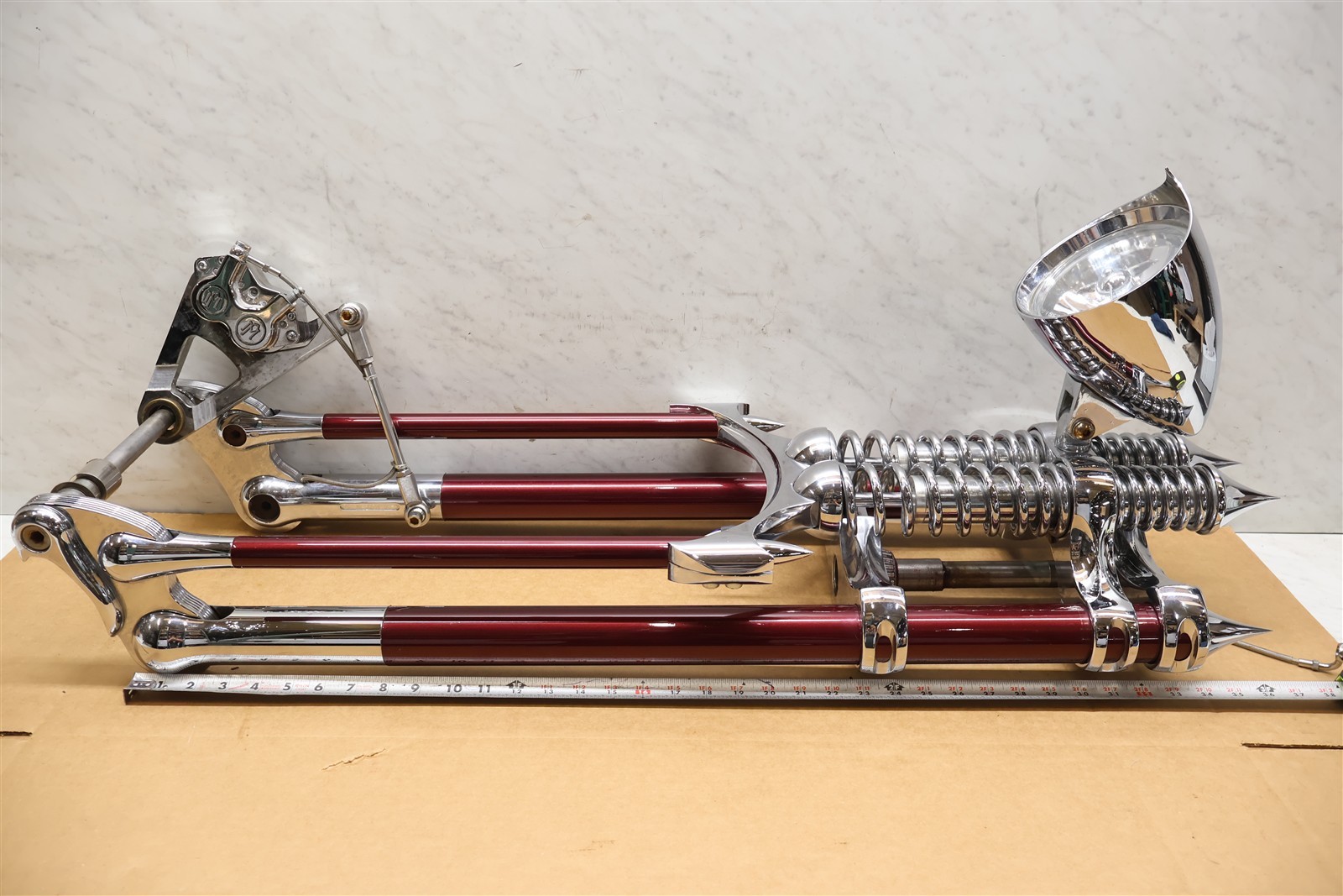 American Suspension Springer Front End Fork Set Triple Tree Headlight Brake Cal