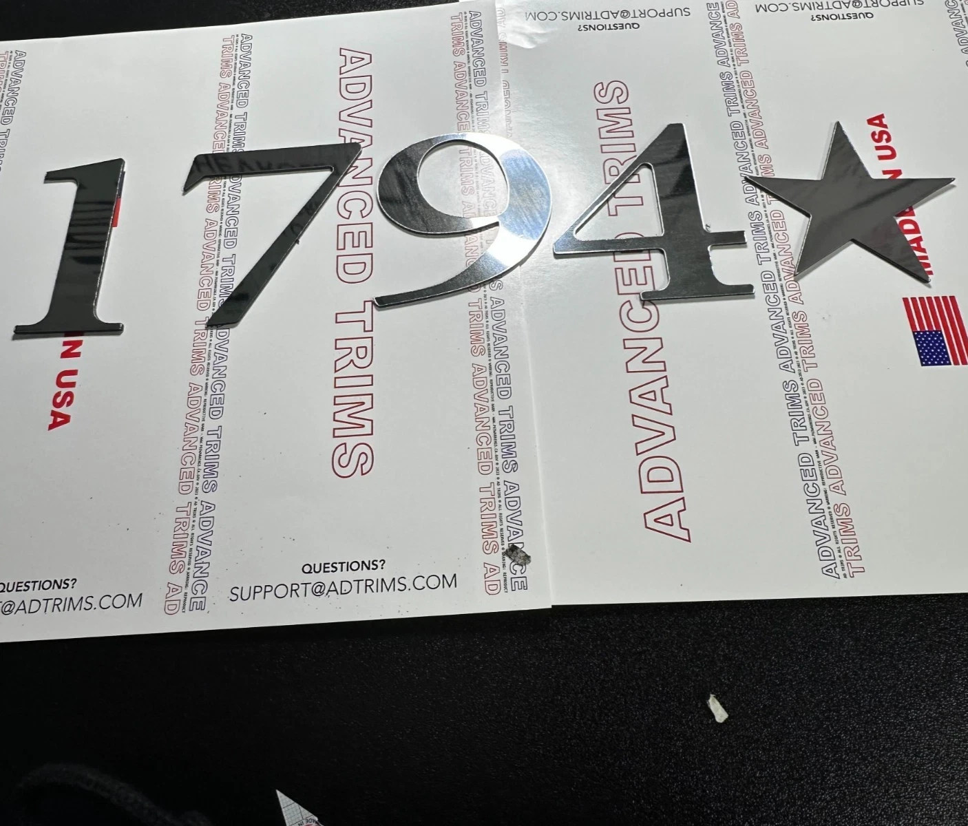 Chrome Raised Plastic 1794 Letters Inserts for Toyota Tundra Tailgate