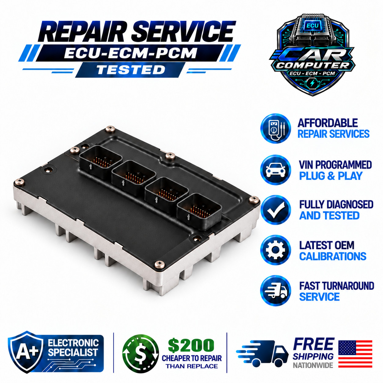 2005-2007 Jeep Grand Cherokee 5.7L HEMI PCM ECU Repair & Return Service