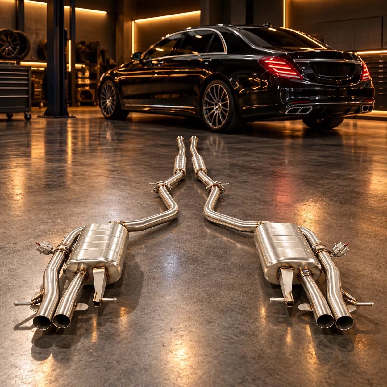 Benni Valved Cat-Back Exhaust Mercedes W222 S450 S500 S550 S560 2014-2020 304 SS