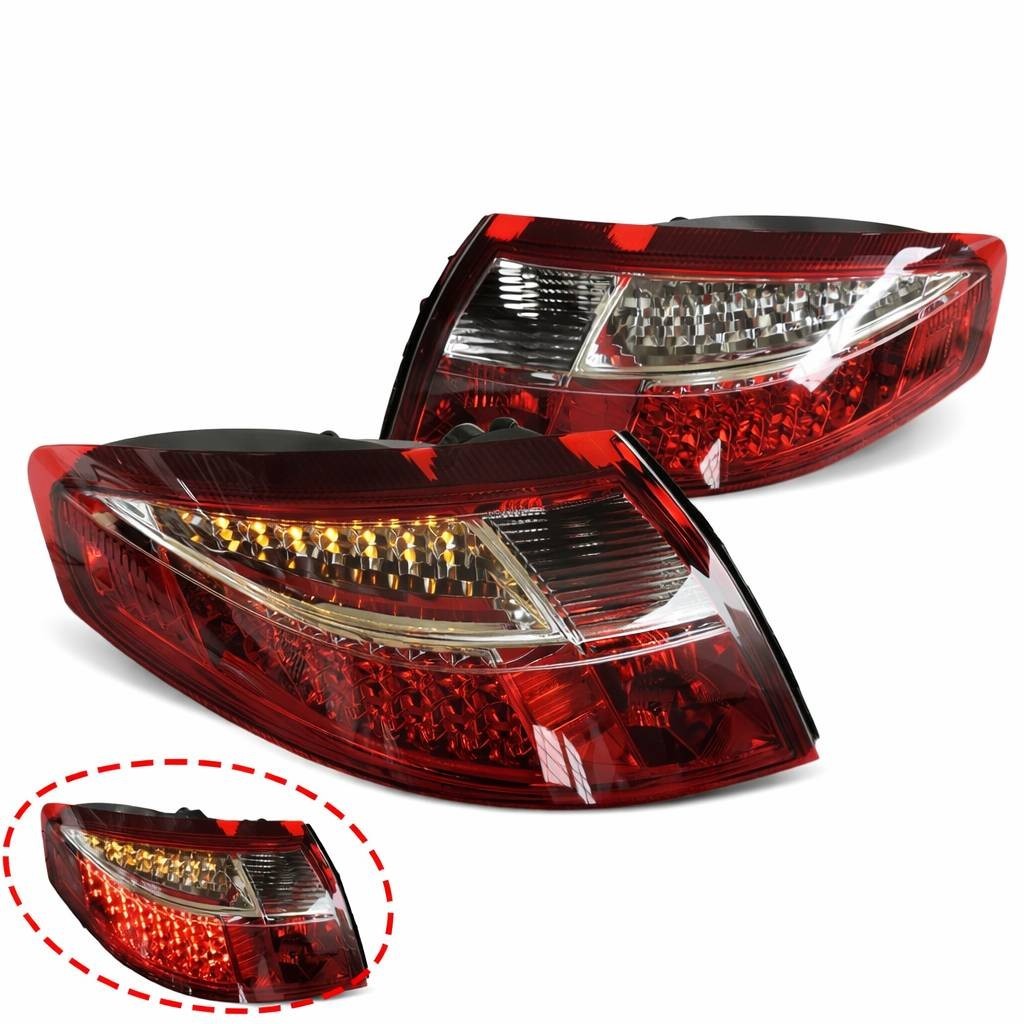 New 1999-2004 Porsche 911 996 LED Tail Lights RED Clear One Pair Fast Ship