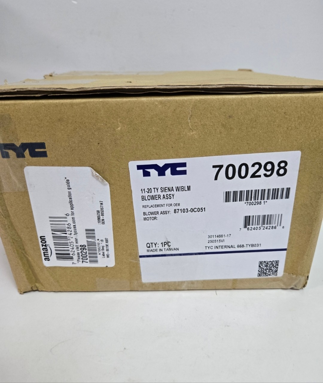 HVAC Blower Motor TYC 700298
