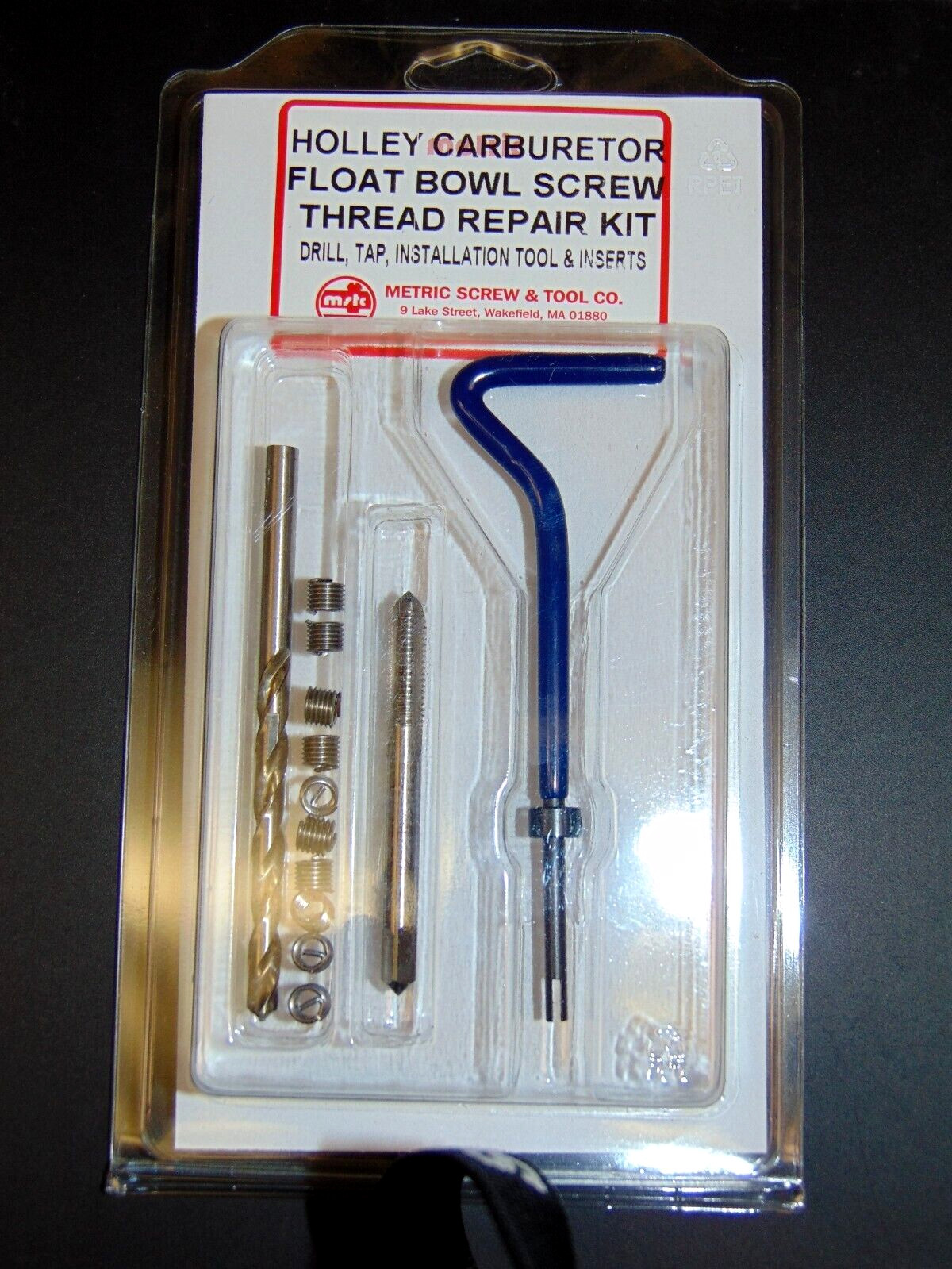 HOLLEY CARBURETOR FUEL FLOAT BOWL SCREW HELICOIL STYLE THREAD REPAIR KIT & DRILL