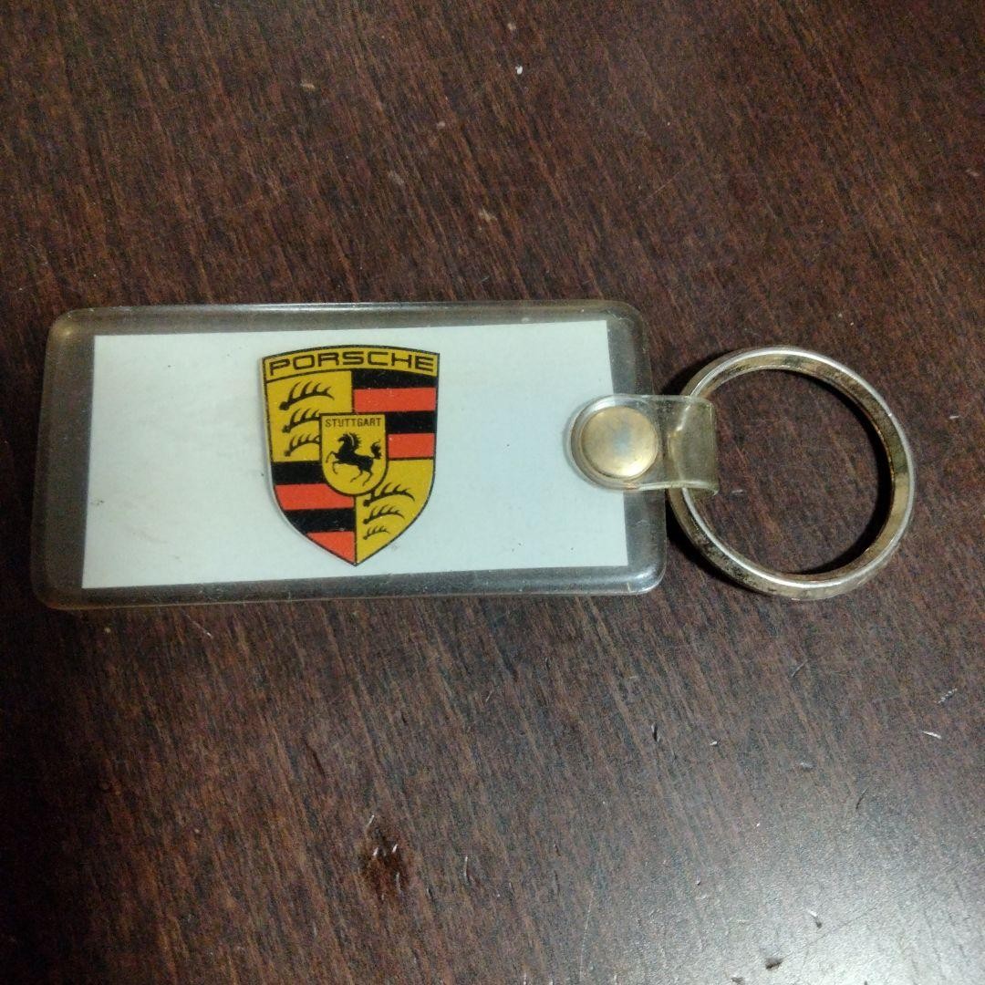 PORSCHE MORE SPORTS Plastic Keychain Key Ring key fob Rare Japan used