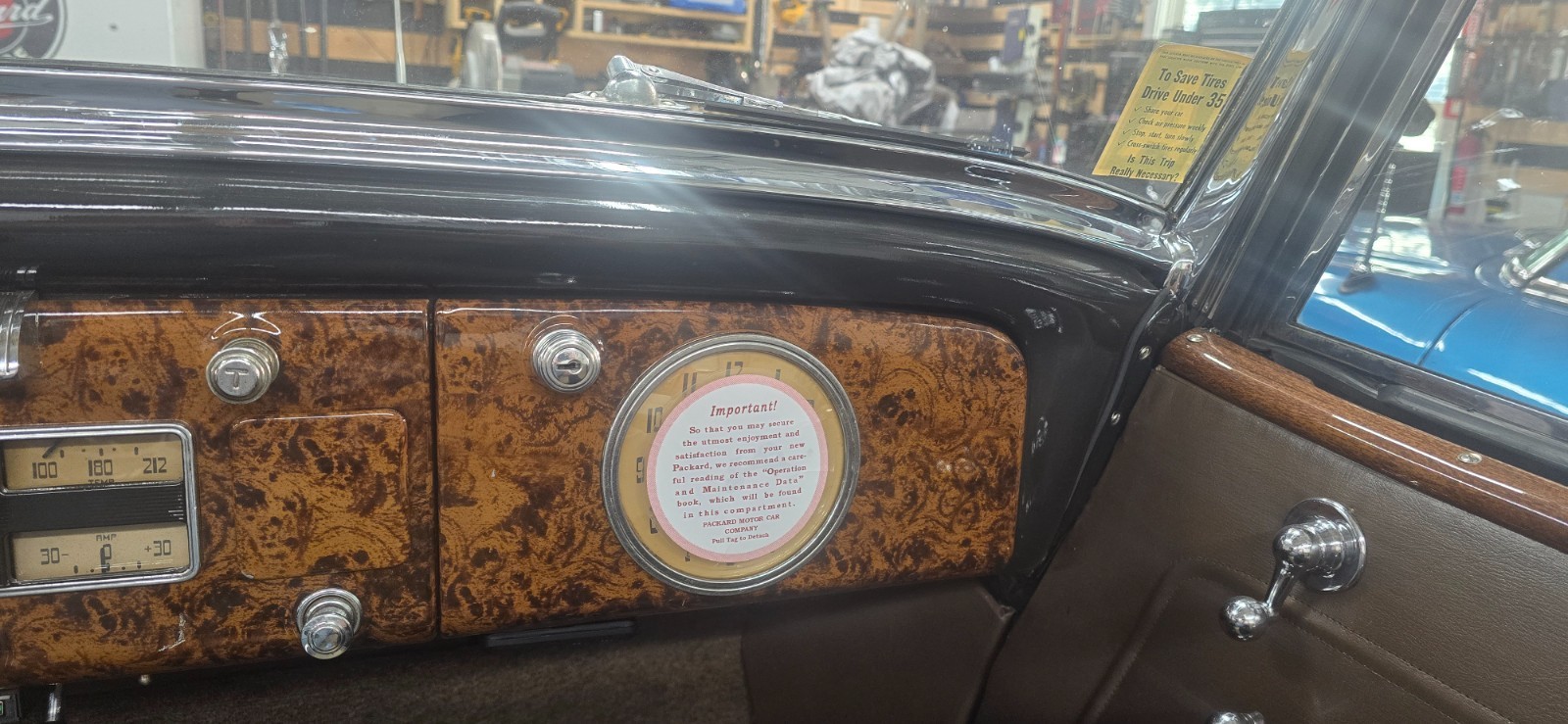 1937–1938 Packard Junior Glovebox Clock Decal – Static Cling Reproduction