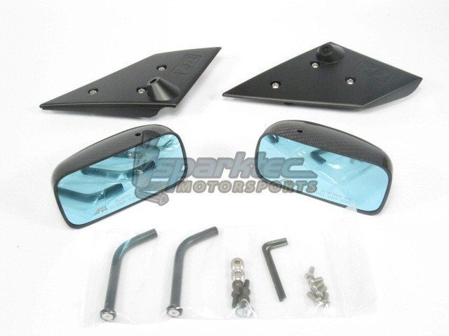 APR GT3 Carbon Fiber Side Mirrors w/ Blue Tint 08+ Mitsubishi Evolution X EVO 10