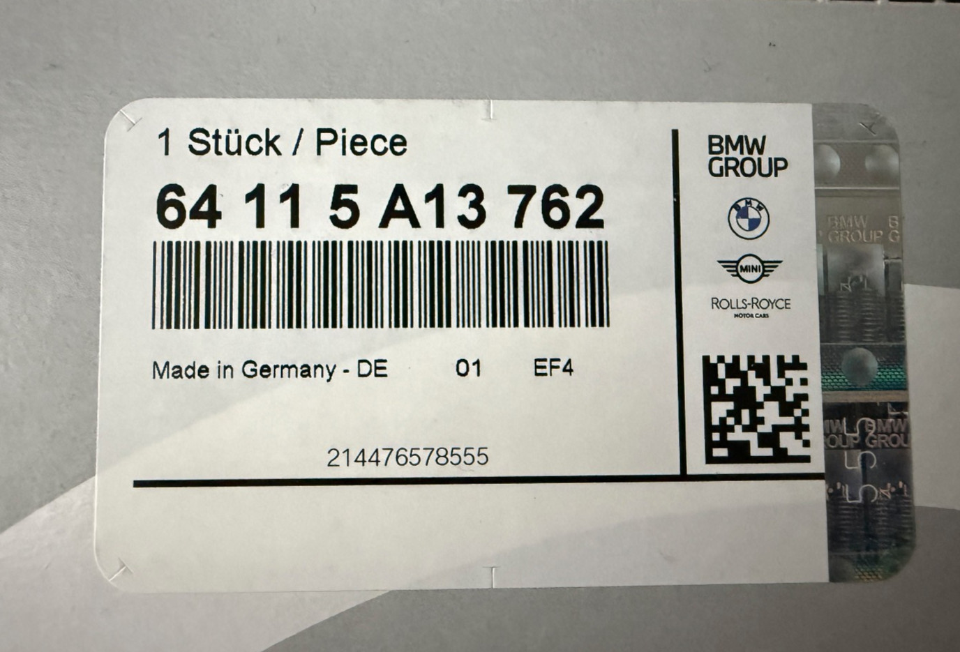 Genuine BMW G07 X7 Fine Dust Filter Rear 64115A13762 3rd Row 5-zone control Genuine BMW G07 X7 Fine Dust Filter Rear 64115A13762 3rd Row 5-zone control