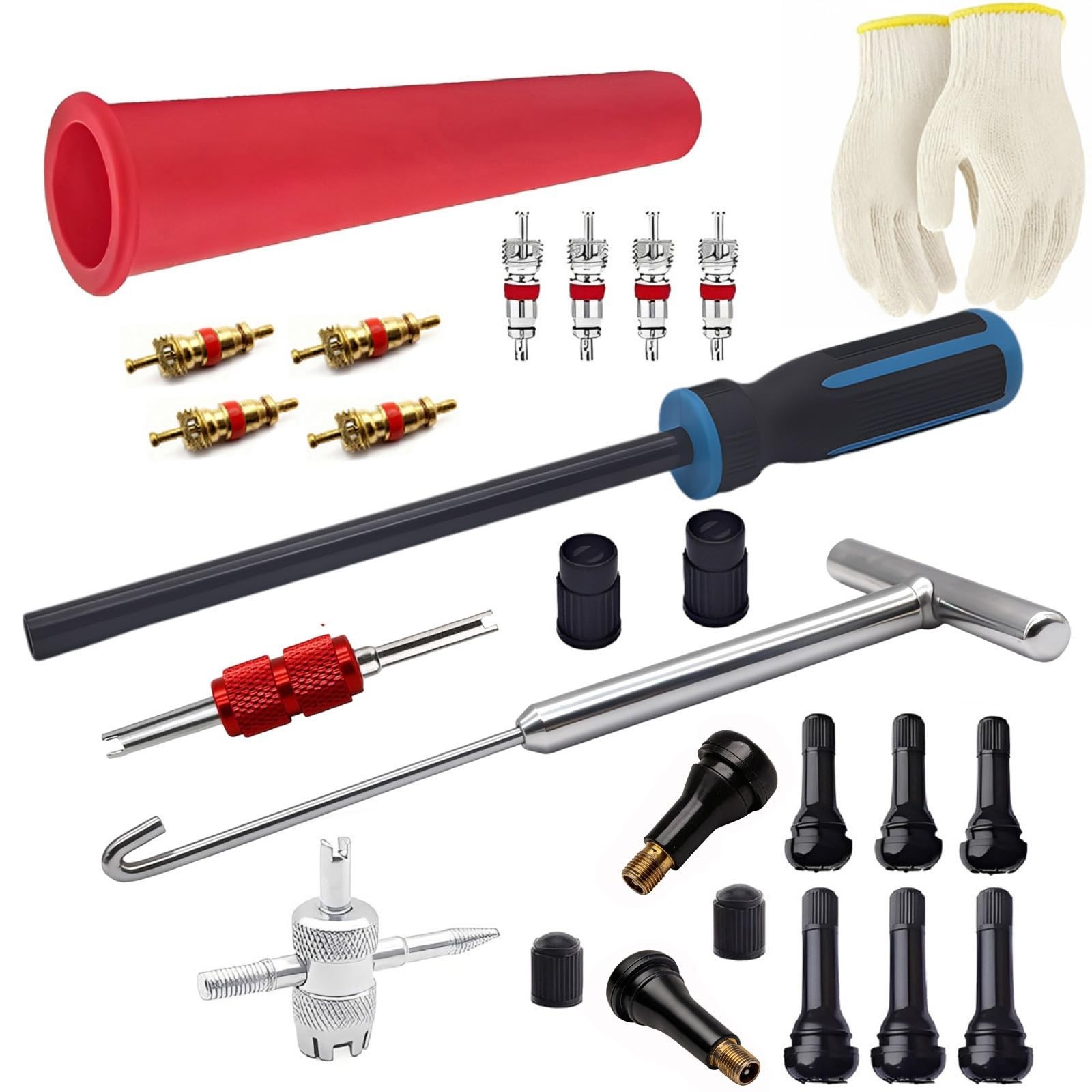 Heavy Duty Tire Valve Stem Removal Tool - Hook & Long Puller for Easy Use