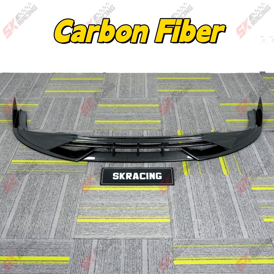 For 21+Audi RS6 Avant RS7 C8 Unpainted FRP/Carbon Fiber Front Bumper Lip Spoiler
