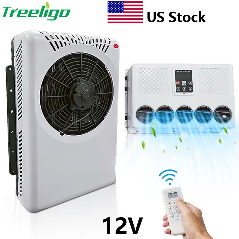 12V Truck AC Kit Split Cab Air Conditioner Fits Semi Trucks Bus RV Caravan USA