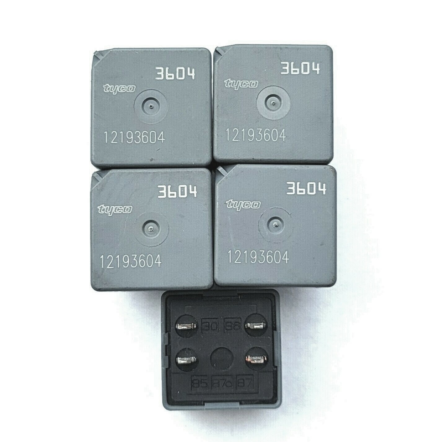 ✅ (Lot of 5) TYCO 4 Pin Relay 12193604 / 3604 OEM Genuine GM