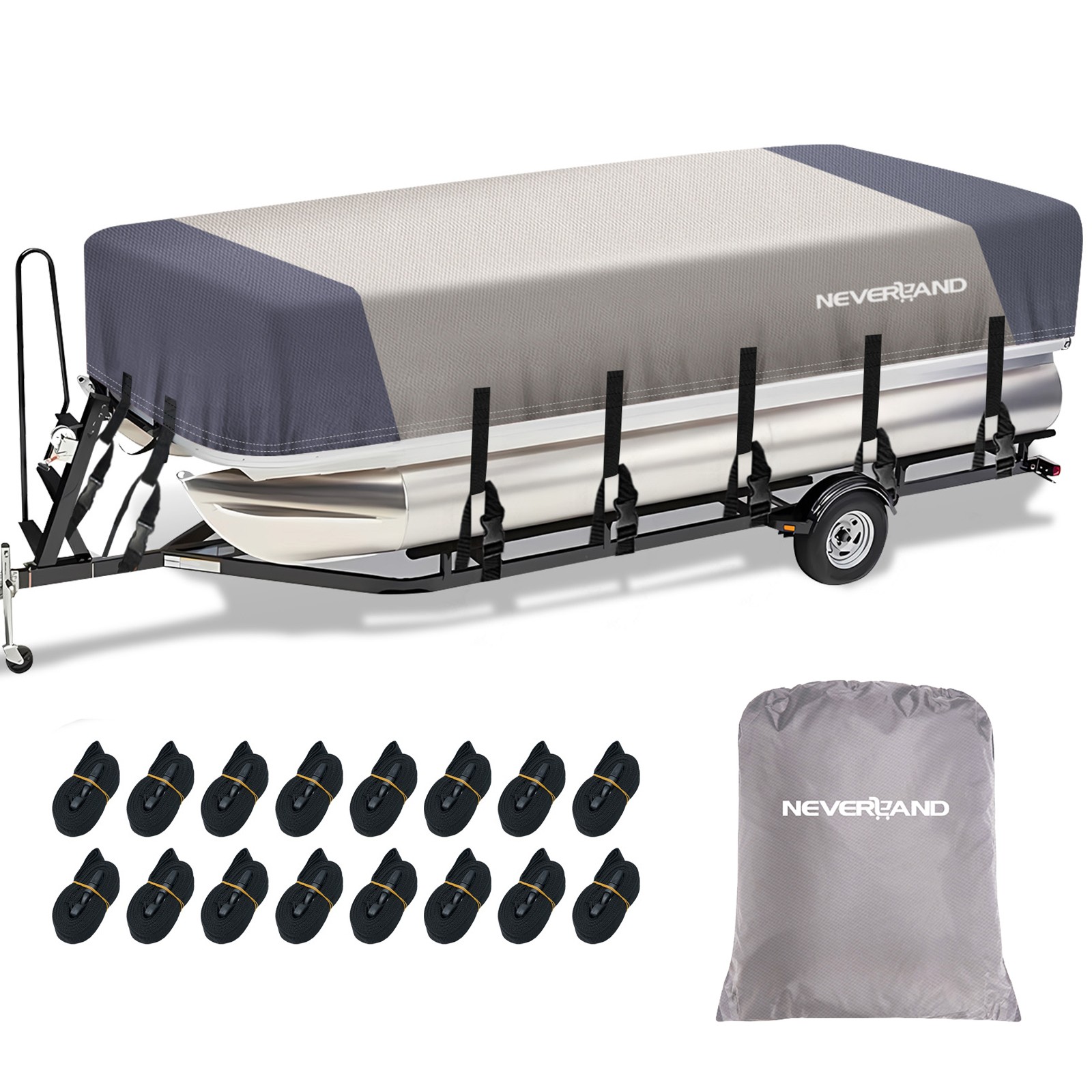 21-24Ft Waterproof Heavy Duty Pontoon Boat Cover Outdoor UV Rain Dust Protection